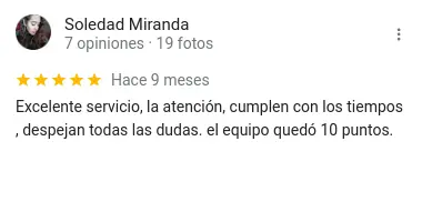 Captura de un comentario en Google Maps