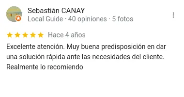 Captura de un comentario en Google Maps